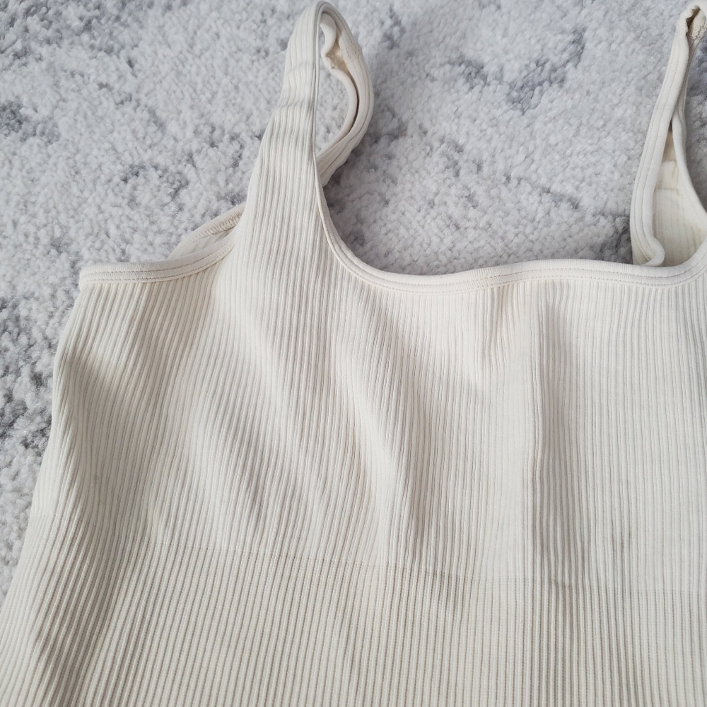 OQQ Cream Ribbed Bodysuit - Picture 3 of 6